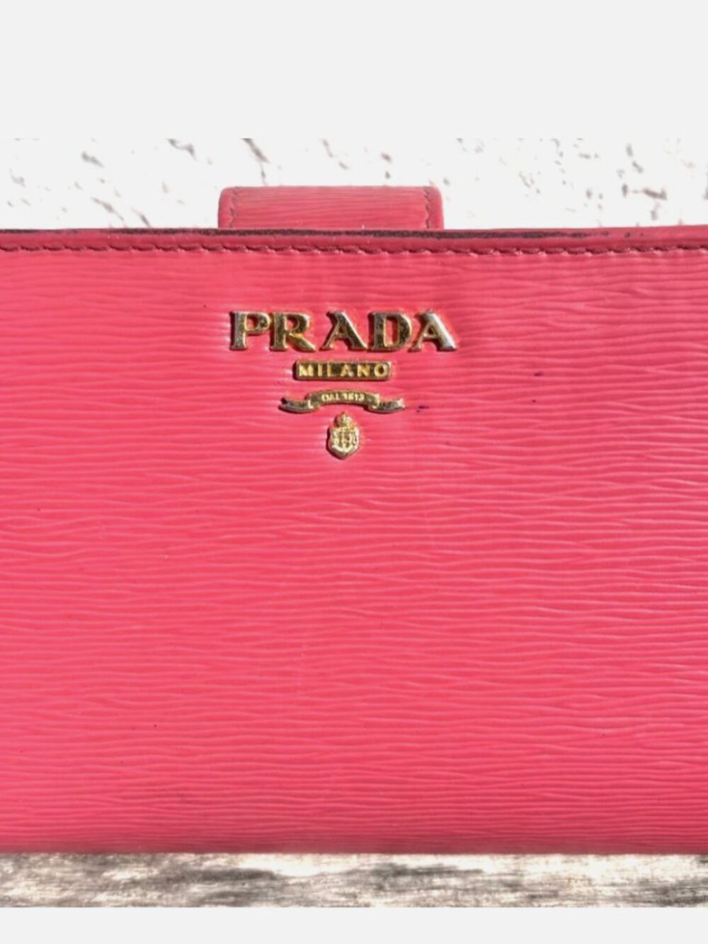PRADA Saffiano Leather Wallet - PRETTY in PINK! - proof of PRADA Authenticity